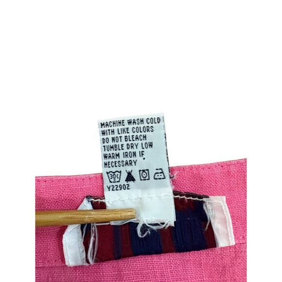 Vtg 90s Real Comfort Pink Linen Short Overalls PS Romper Y2K Adjustable Straps - Picture 7 of 7